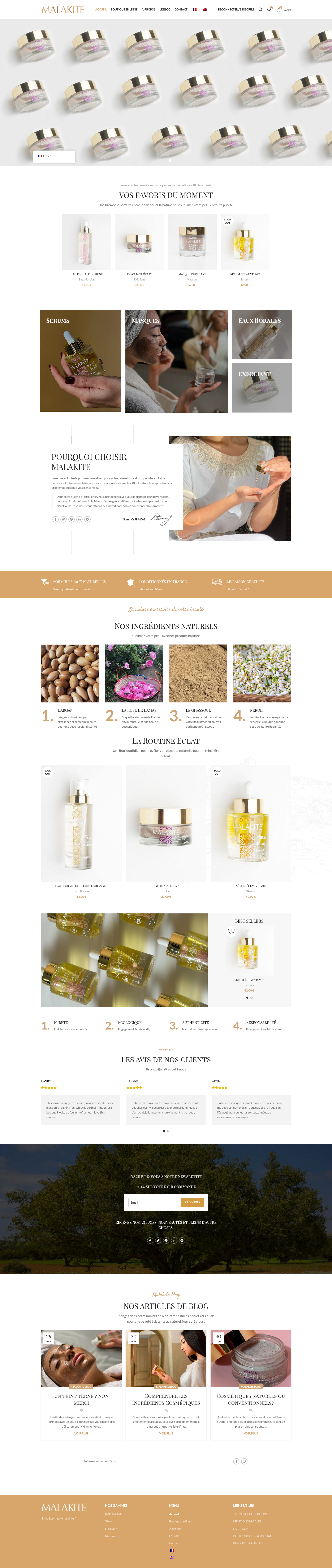 Création site E-commerce : vente en ligne de cosmétiques naturels