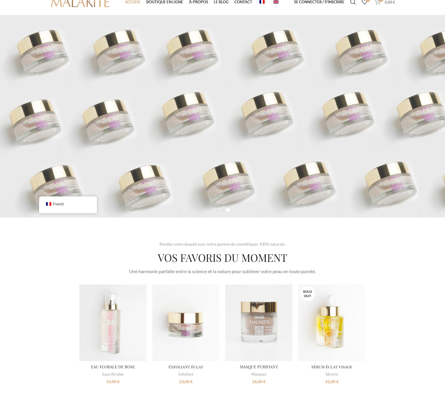 Création site E-commerce : vente en ligne de cosmétiques naturels