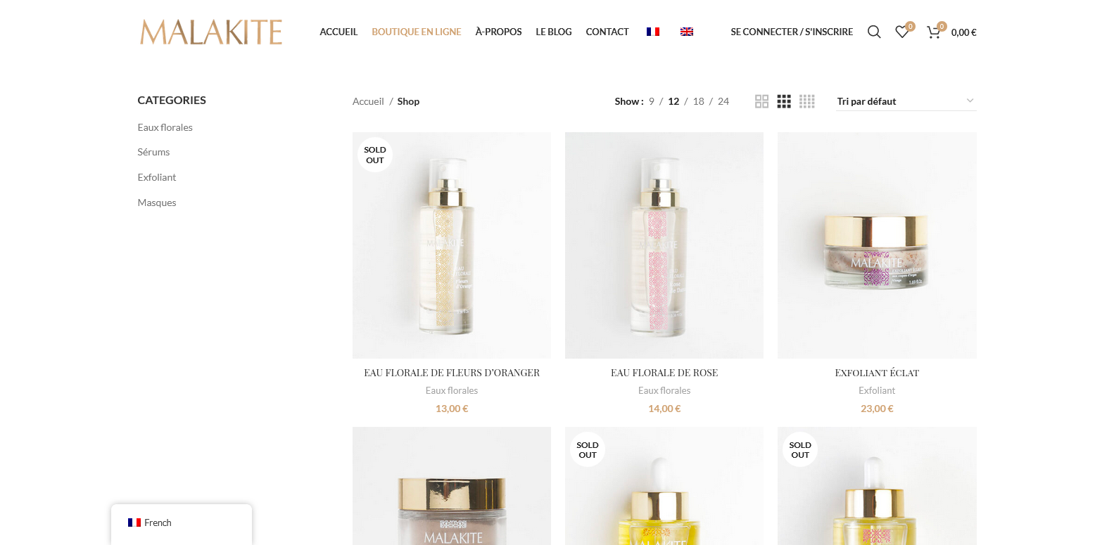 Création site E-commerce : vente en ligne de cosmétiques naturels