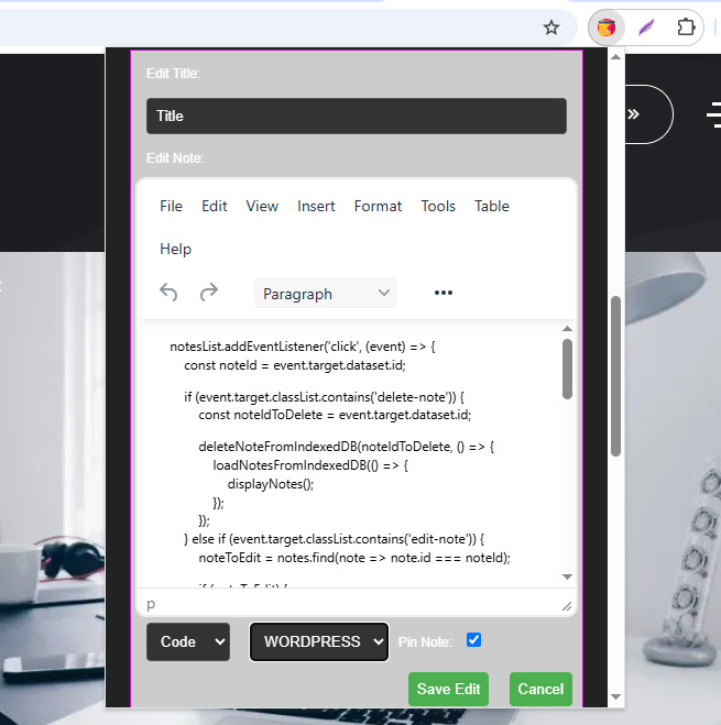 My Dev Notes : Une Extension Chrome pour Développeurs, un Projet de Web Development Complet