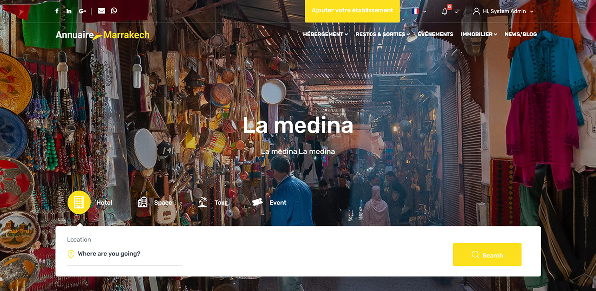 Développement de Portail Touristique Marrakech | Développement Annuaire Web