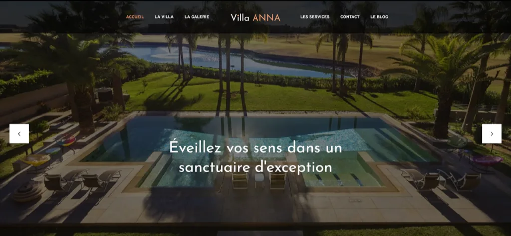 Site web grande villa Marrakech