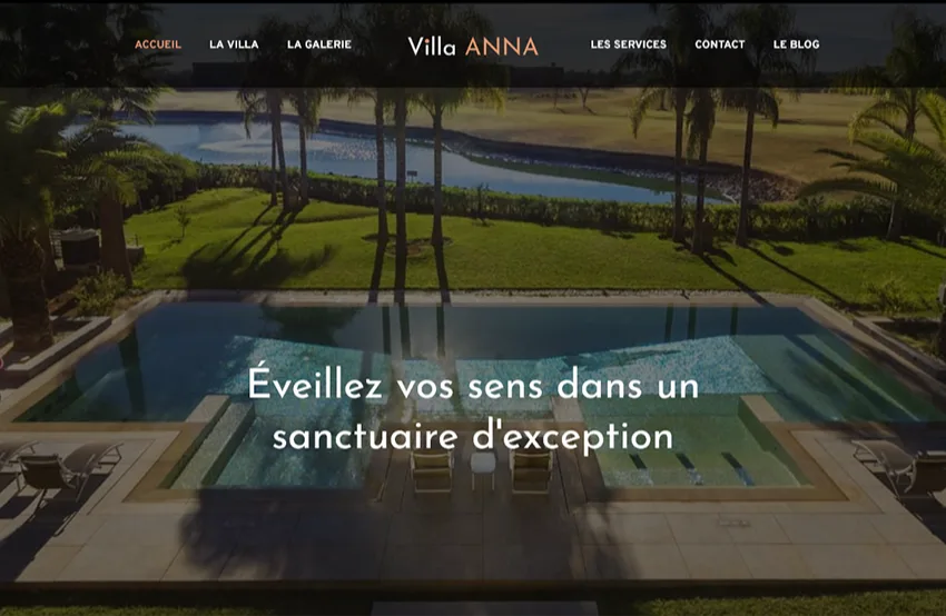 Site web grande villa Marrakech