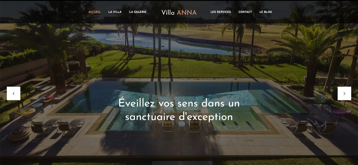 Réalisation Site Web Grande Villa Marrakech
